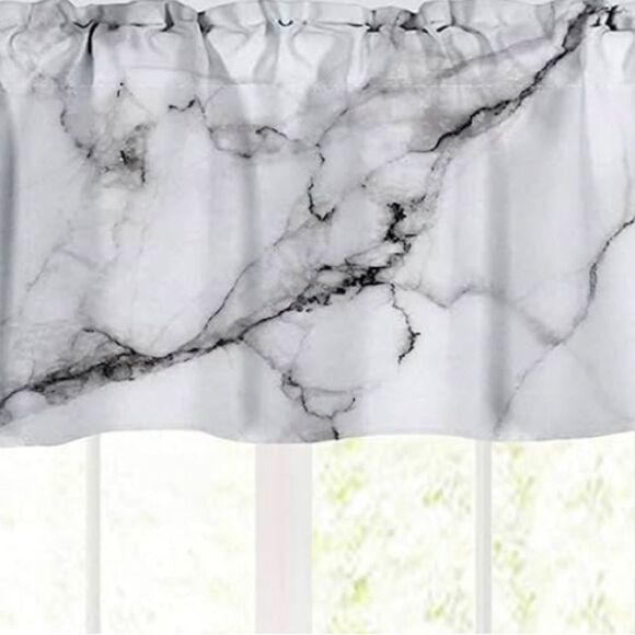 Set of two modern art marble window toppers/valance - Picture 2 of 9